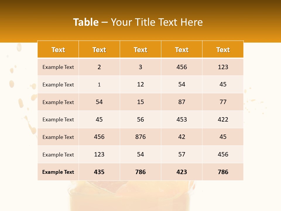 An Orange Is Falling Into A Glass Of Orange Juice PowerPoint Template
