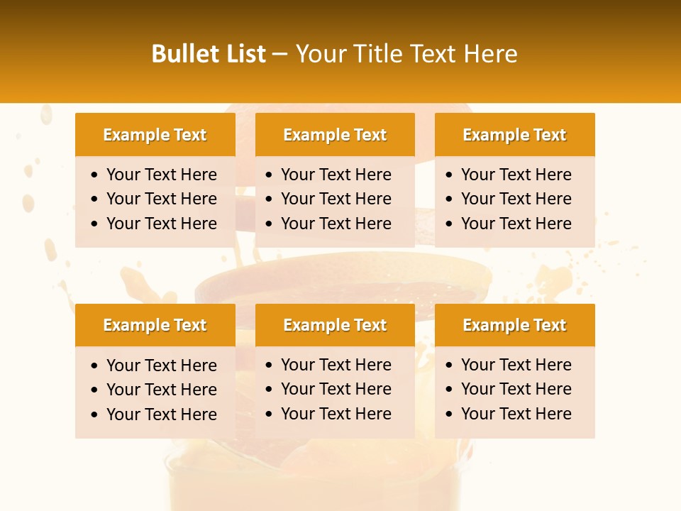 An Orange Is Falling Into A Glass Of Orange Juice PowerPoint Template
