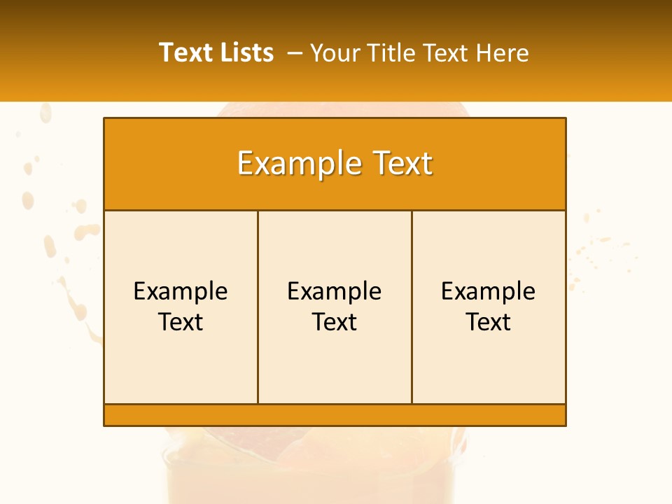 An Orange Is Falling Into A Glass Of Orange Juice PowerPoint Template