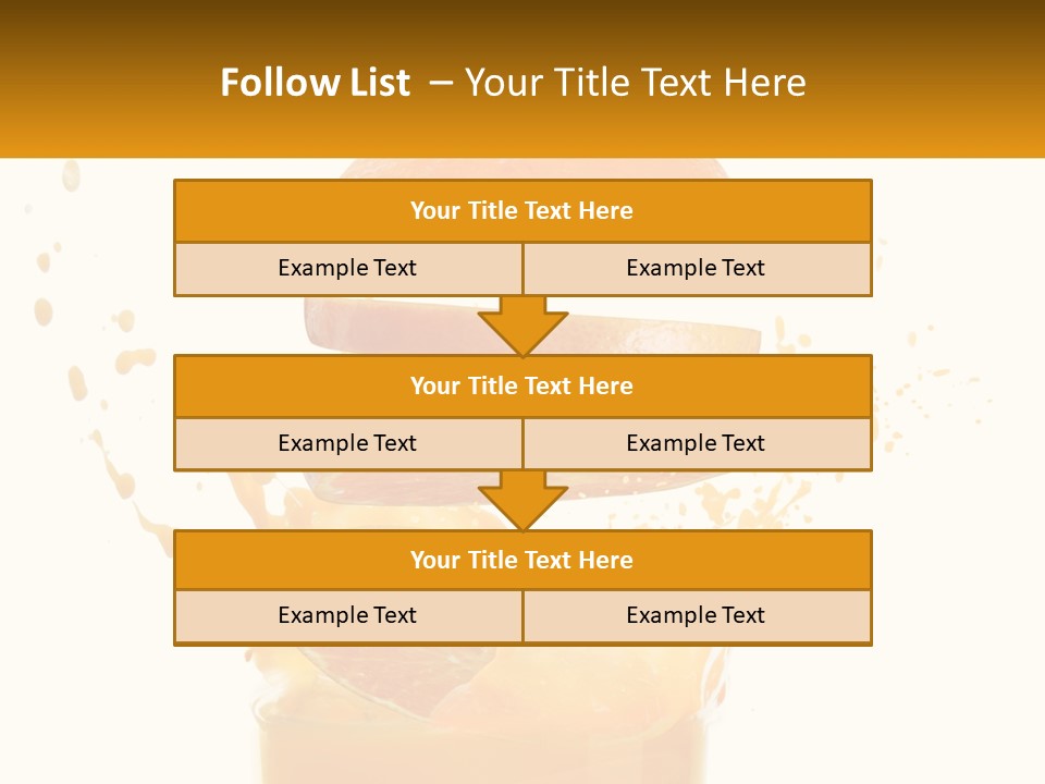 An Orange Is Falling Into A Glass Of Orange Juice PowerPoint Template