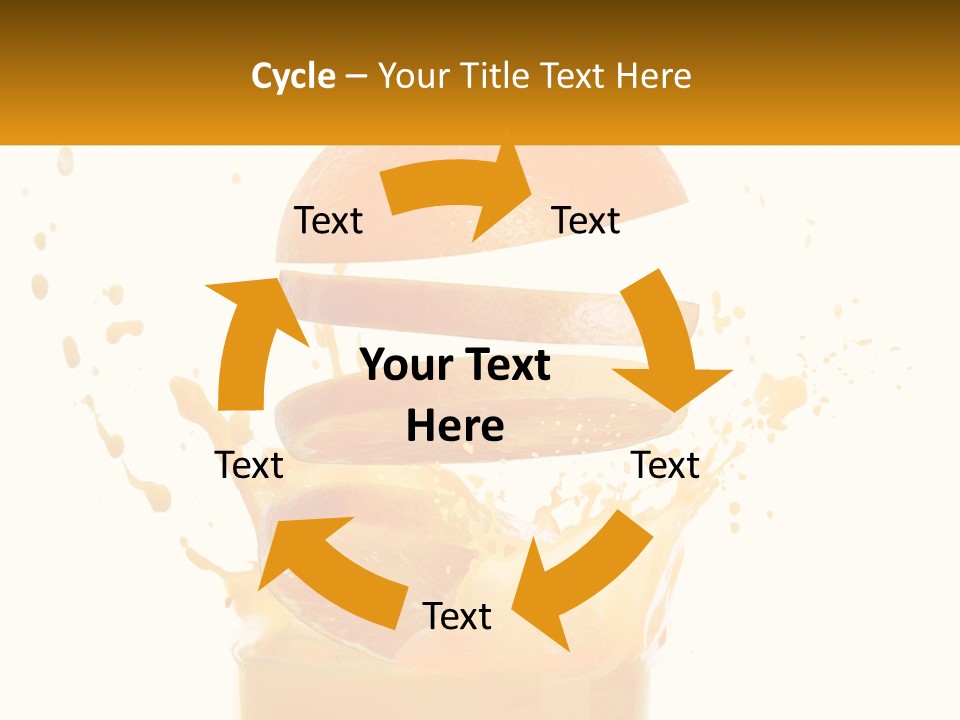 An Orange Is Falling Into A Glass Of Orange Juice PowerPoint Template