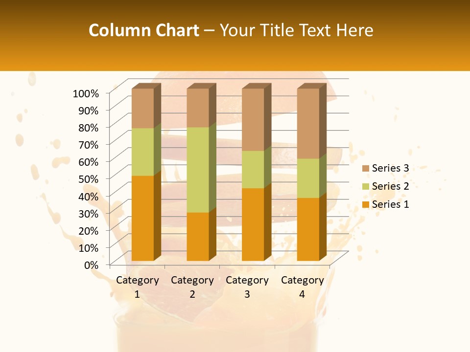 An Orange Is Falling Into A Glass Of Orange Juice PowerPoint Template