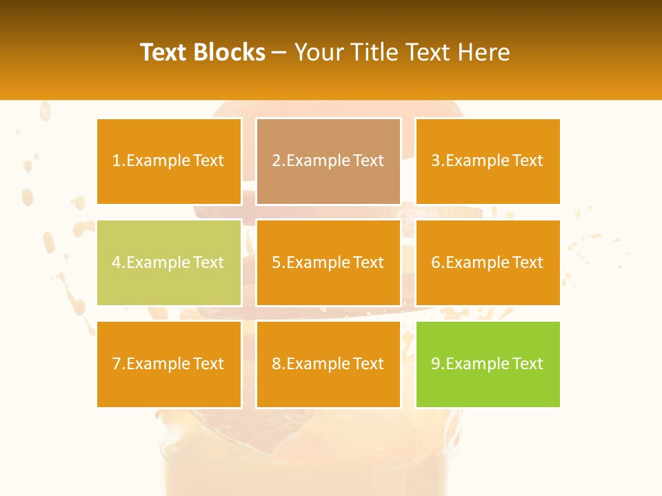 An Orange Is Falling Into A Glass Of Orange Juice PowerPoint Template