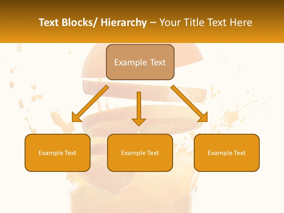 An Orange Is Falling Into A Glass Of Orange Juice PowerPoint Template