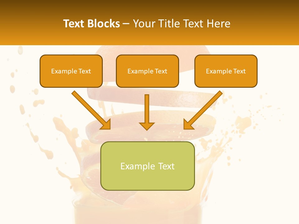 An Orange Is Falling Into A Glass Of Orange Juice PowerPoint Template