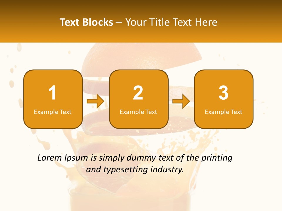 An Orange Is Falling Into A Glass Of Orange Juice PowerPoint Template