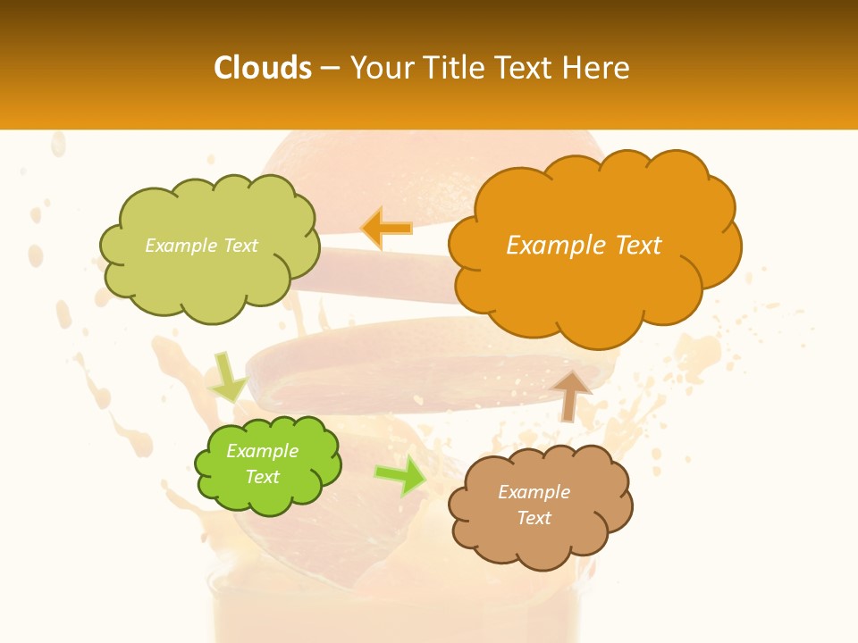 An Orange Is Falling Into A Glass Of Orange Juice PowerPoint Template