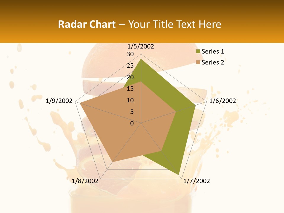 An Orange Is Falling Into A Glass Of Orange Juice PowerPoint Template