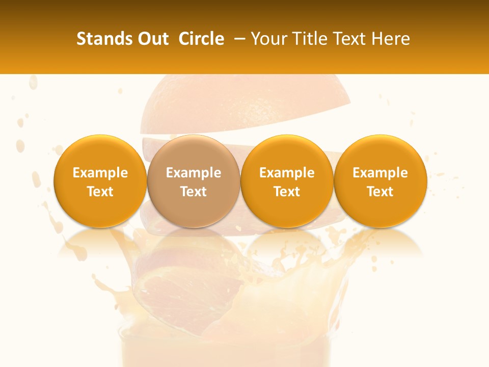 An Orange Is Falling Into A Glass Of Orange Juice PowerPoint Template