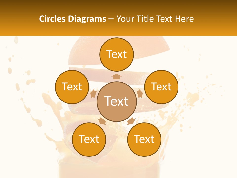 An Orange Is Falling Into A Glass Of Orange Juice PowerPoint Template