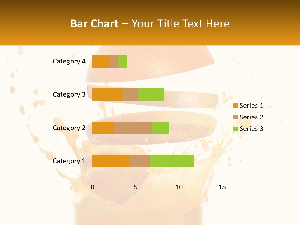 An Orange Is Falling Into A Glass Of Orange Juice PowerPoint Template