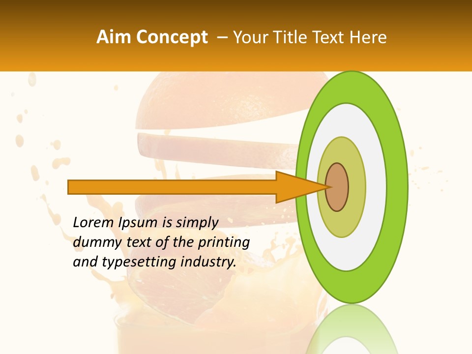 An Orange Is Falling Into A Glass Of Orange Juice PowerPoint Template