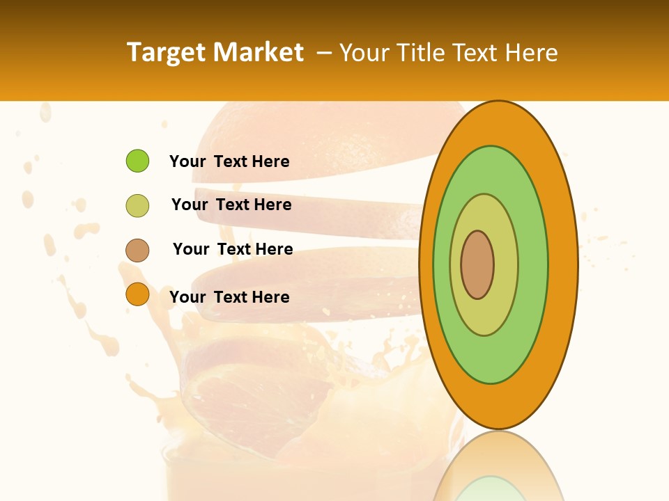 An Orange Is Falling Into A Glass Of Orange Juice PowerPoint Template