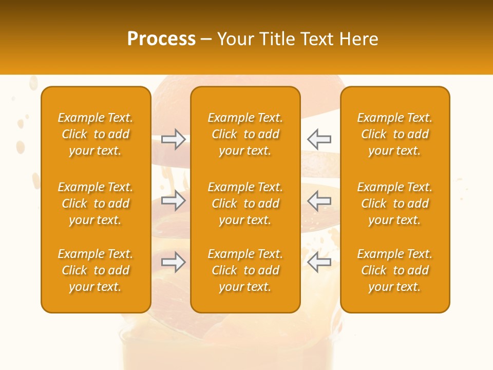 An Orange Is Falling Into A Glass Of Orange Juice PowerPoint Template