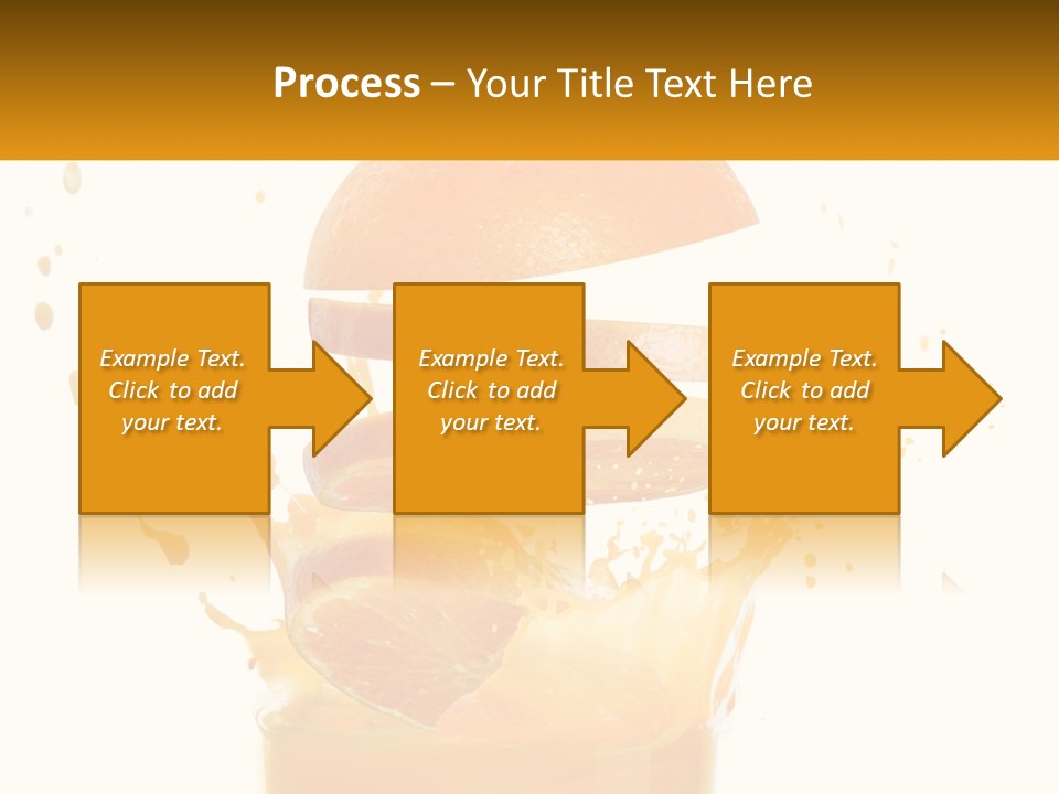 An Orange Is Falling Into A Glass Of Orange Juice PowerPoint Template
