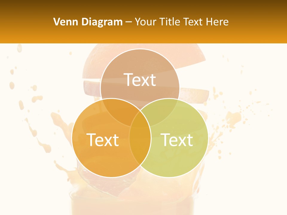 An Orange Is Falling Into A Glass Of Orange Juice PowerPoint Template