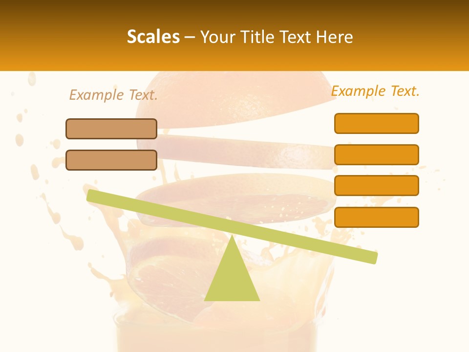 An Orange Is Falling Into A Glass Of Orange Juice PowerPoint Template