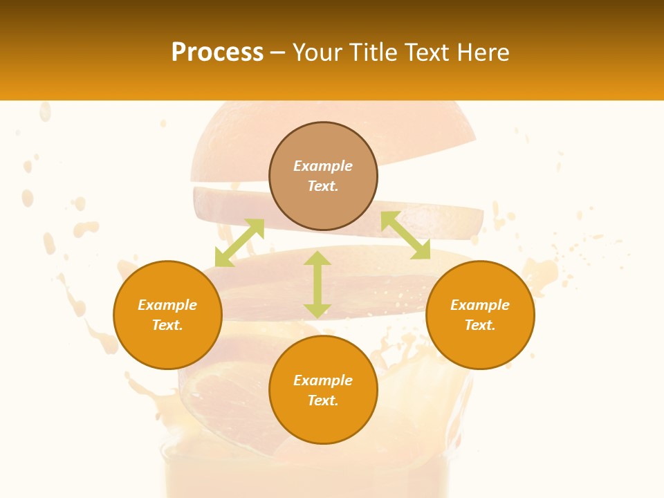 An Orange Is Falling Into A Glass Of Orange Juice PowerPoint Template