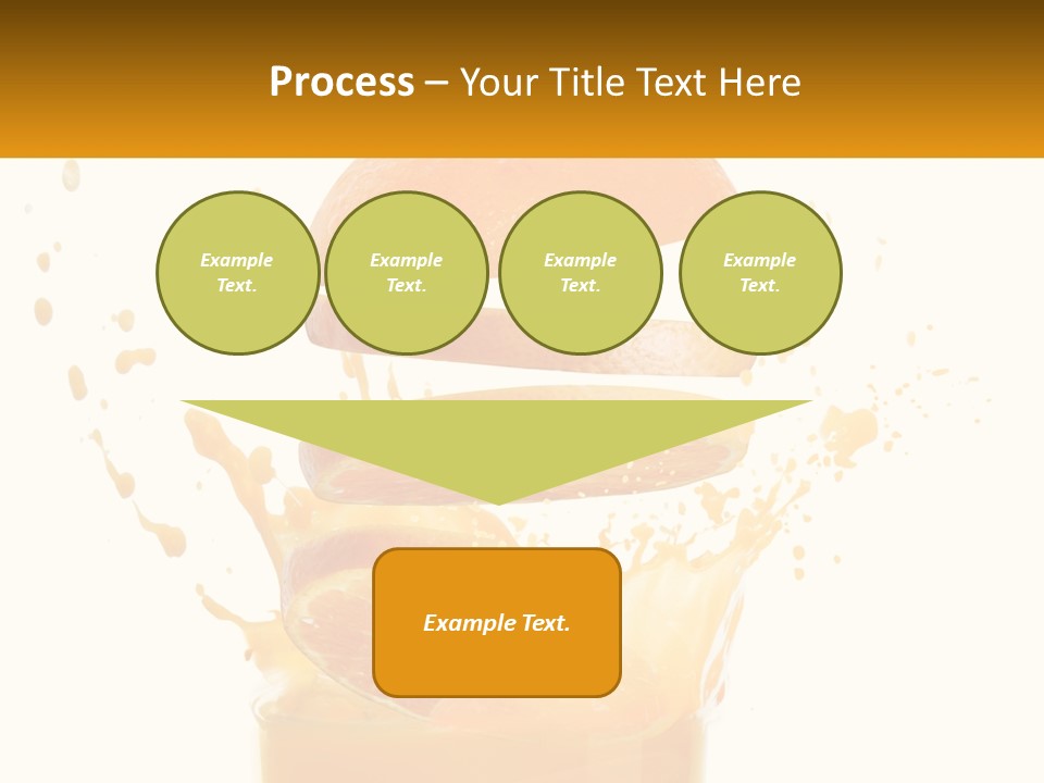 An Orange Is Falling Into A Glass Of Orange Juice PowerPoint Template