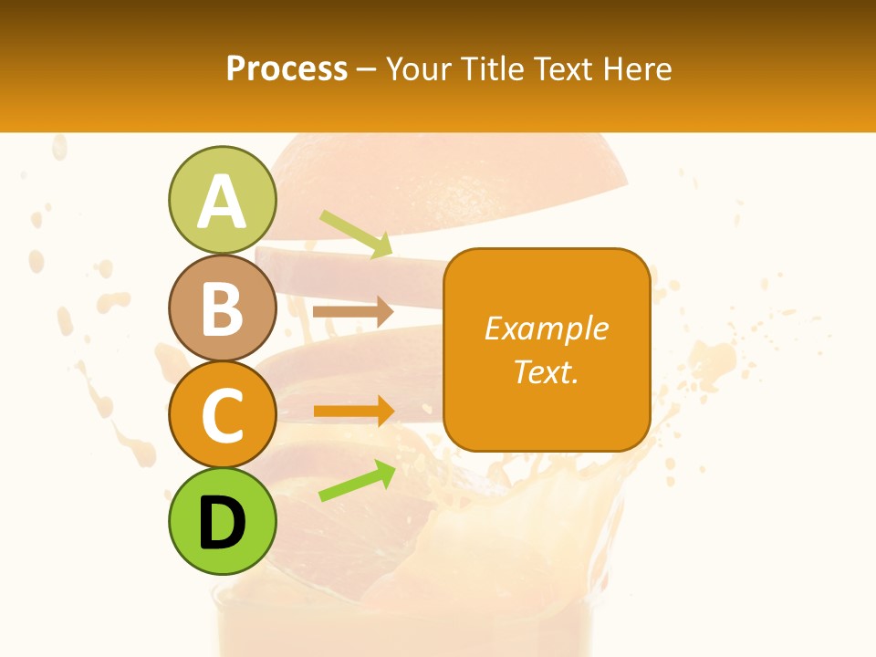 An Orange Is Falling Into A Glass Of Orange Juice PowerPoint Template