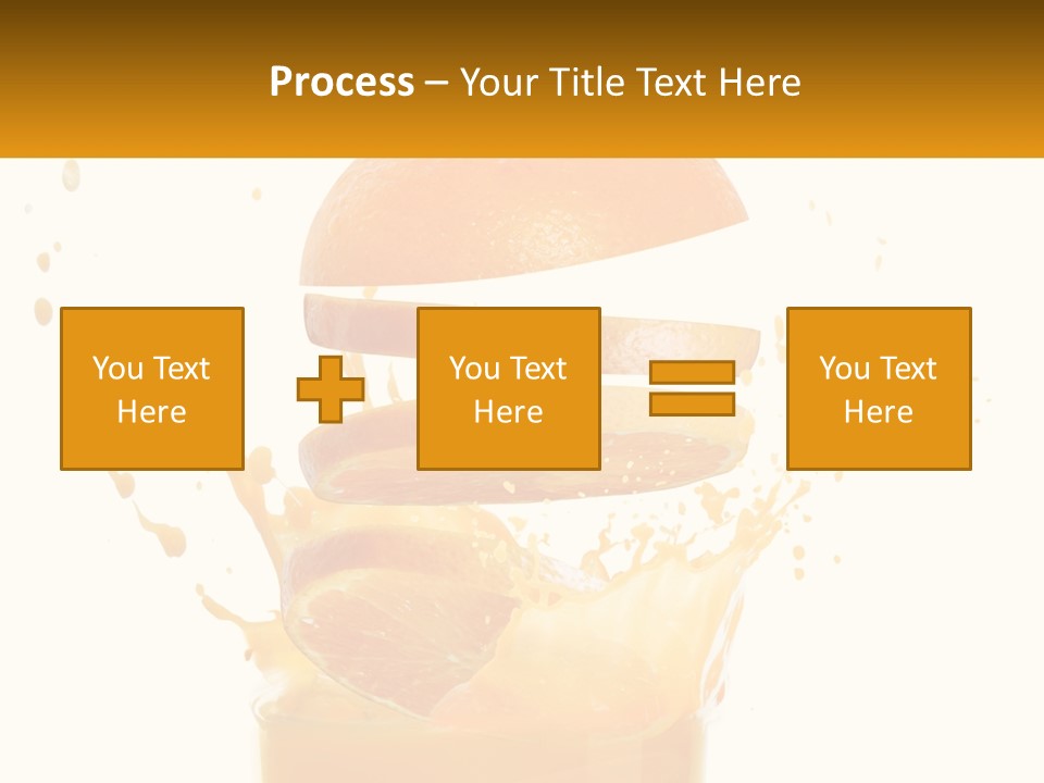 An Orange Is Falling Into A Glass Of Orange Juice PowerPoint Template