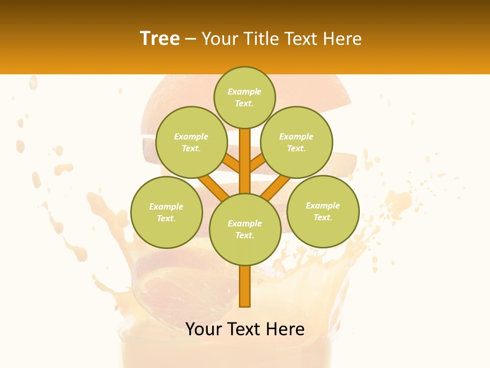 An Orange Is Falling Into A Glass Of Orange Juice PowerPoint Template