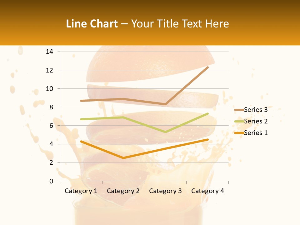 An Orange Is Falling Into A Glass Of Orange Juice PowerPoint Template