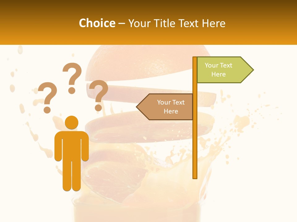 An Orange Is Falling Into A Glass Of Orange Juice PowerPoint Template