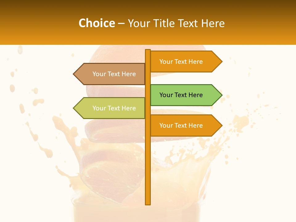 An Orange Is Falling Into A Glass Of Orange Juice PowerPoint Template