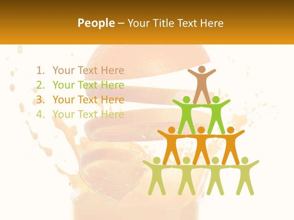 An Orange Is Falling Into A Glass Of Orange Juice PowerPoint Template