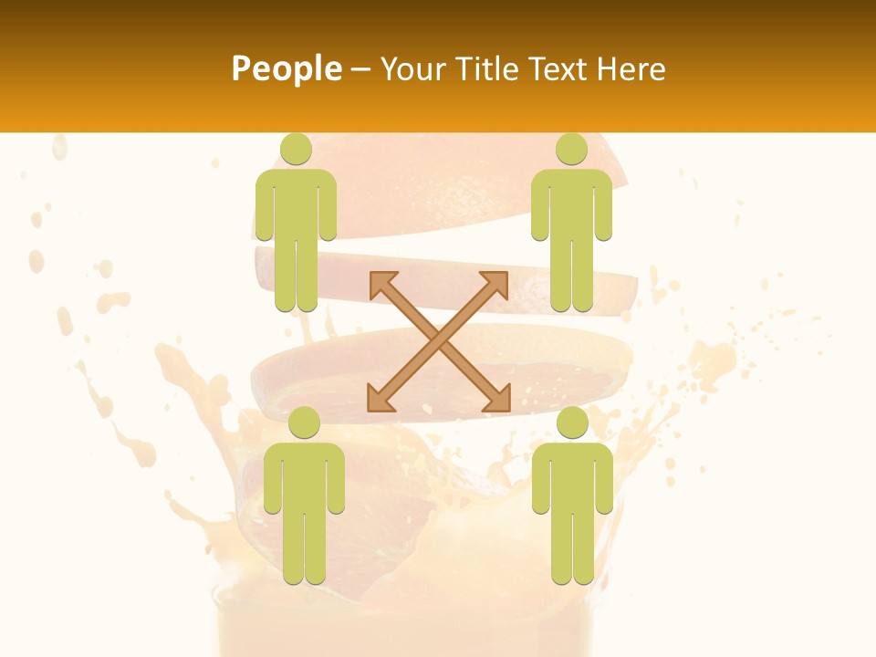 An Orange Is Falling Into A Glass Of Orange Juice PowerPoint Template