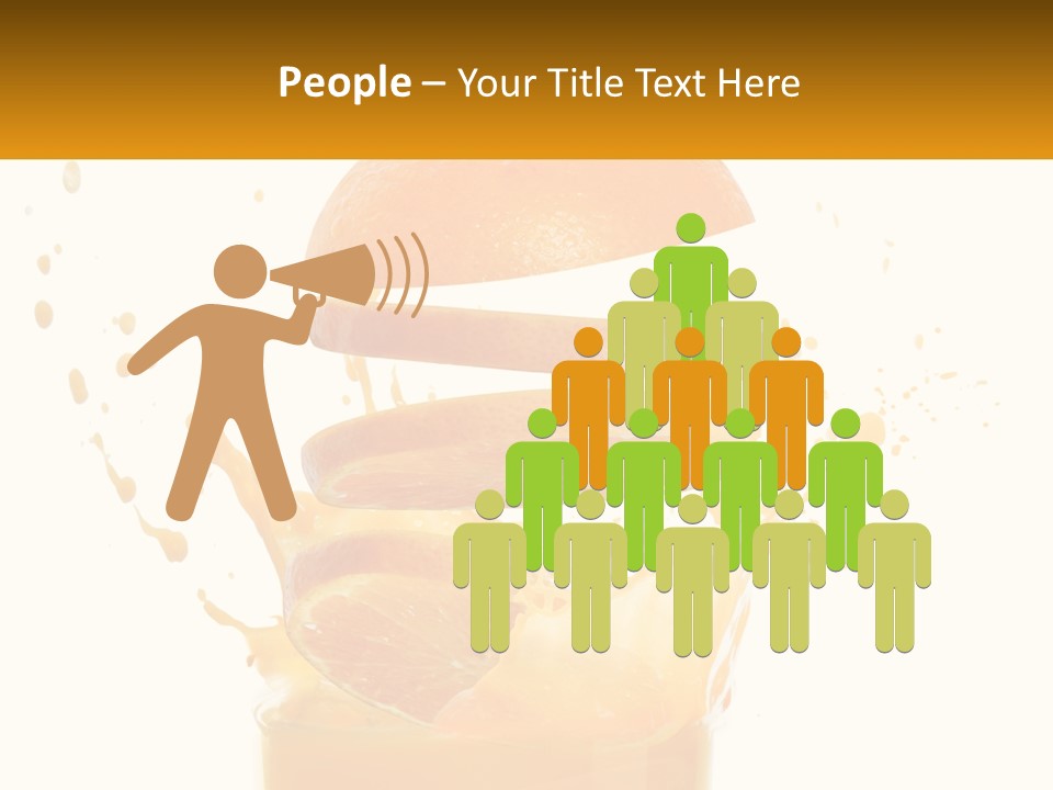 An Orange Is Falling Into A Glass Of Orange Juice PowerPoint Template