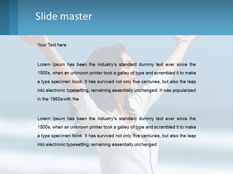 A Woman With Her Arms Up In The Air PowerPoint Template