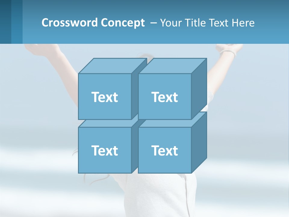 A Woman With Her Arms Up In The Air PowerPoint Template