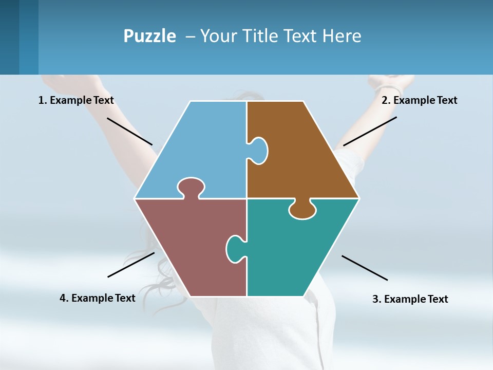 A Woman With Her Arms Up In The Air PowerPoint Template