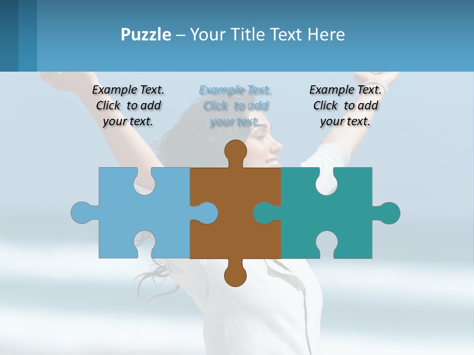 A Woman With Her Arms Up In The Air PowerPoint Template