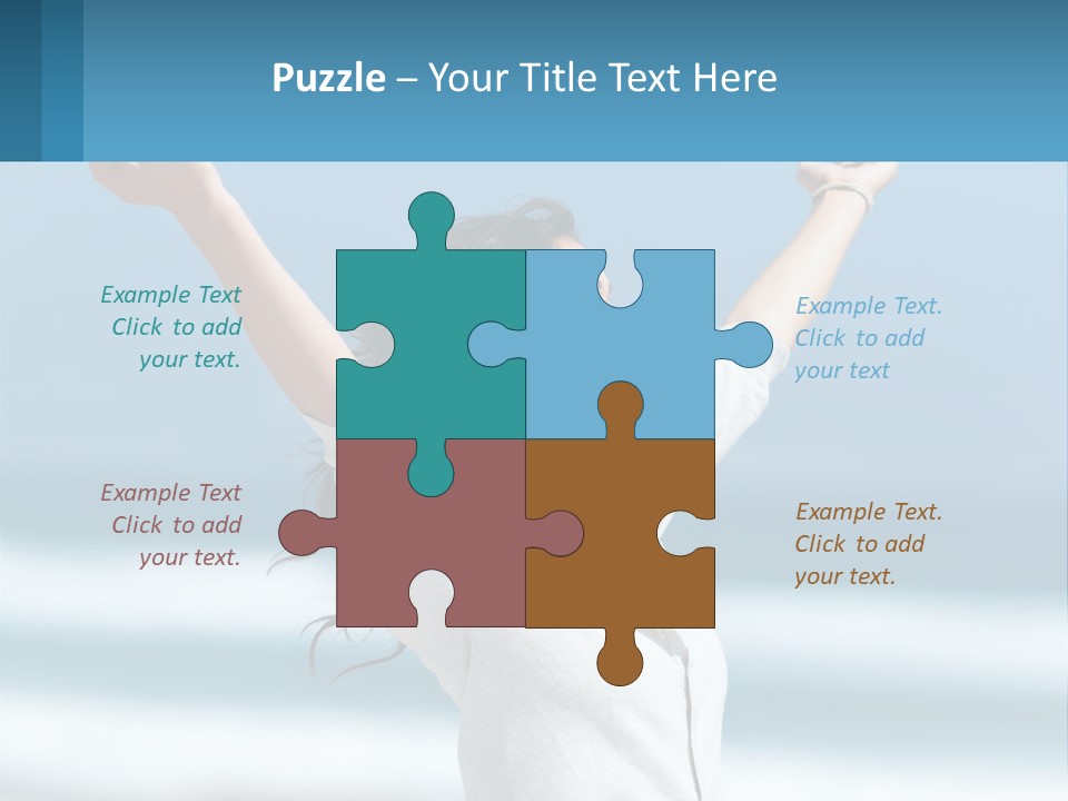 A Woman With Her Arms Up In The Air PowerPoint Template