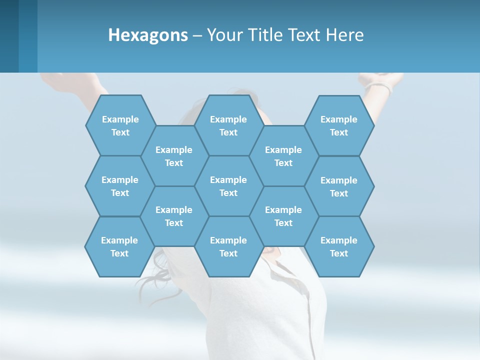 A Woman With Her Arms Up In The Air PowerPoint Template