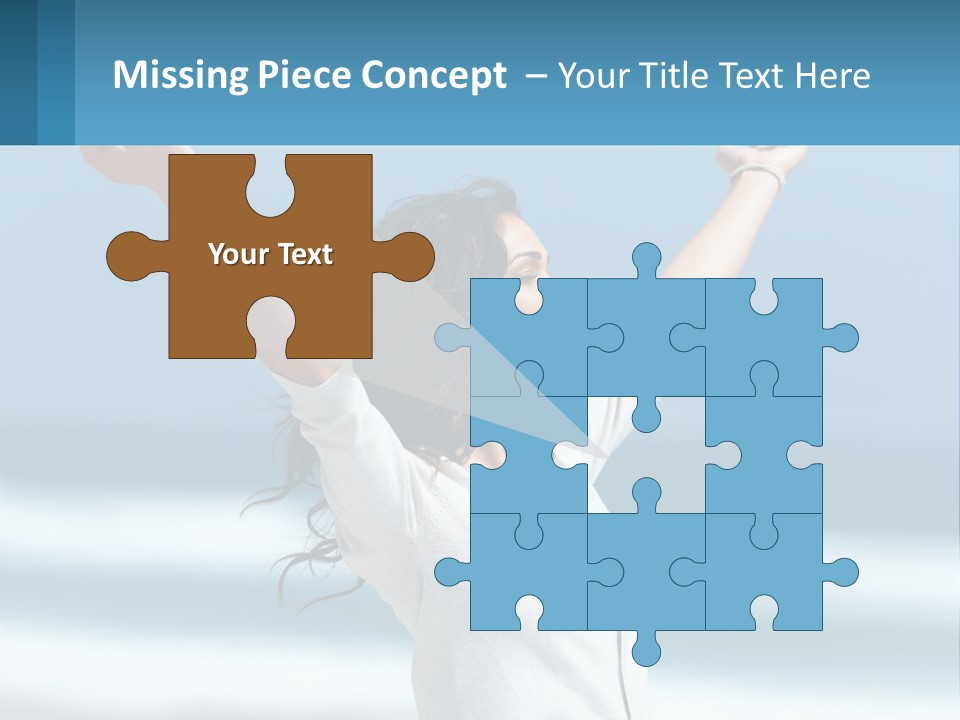 A Woman With Her Arms Up In The Air PowerPoint Template