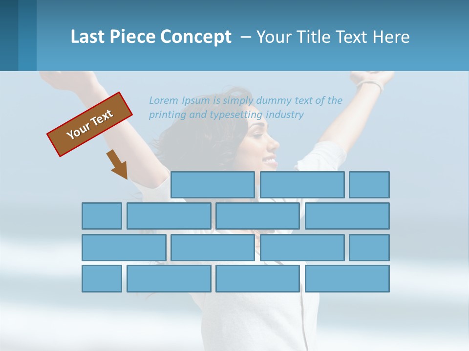 A Woman With Her Arms Up In The Air PowerPoint Template