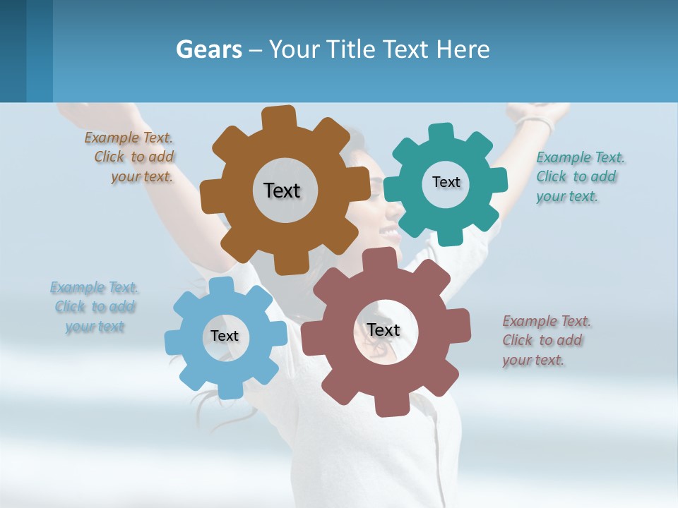 A Woman With Her Arms Up In The Air PowerPoint Template