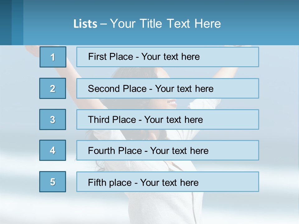 A Woman With Her Arms Up In The Air PowerPoint Template