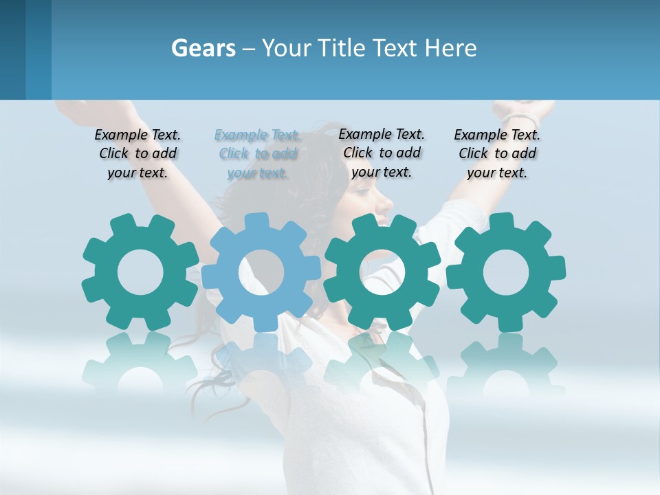 A Woman With Her Arms Up In The Air PowerPoint Template