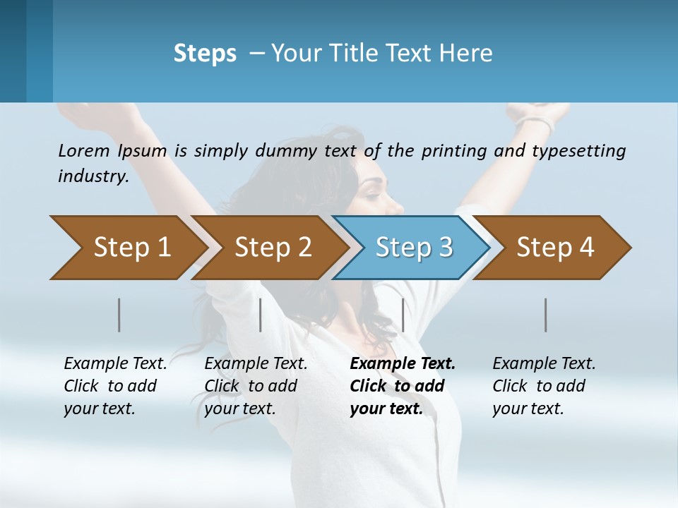 A Woman With Her Arms Up In The Air PowerPoint Template