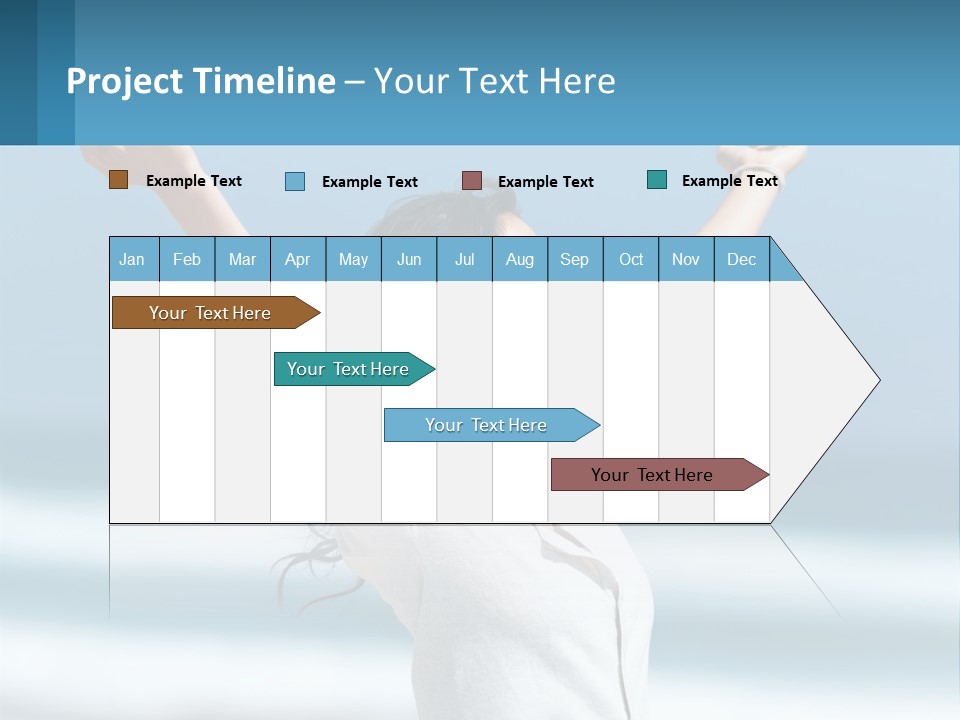 A Woman With Her Arms Up In The Air PowerPoint Template