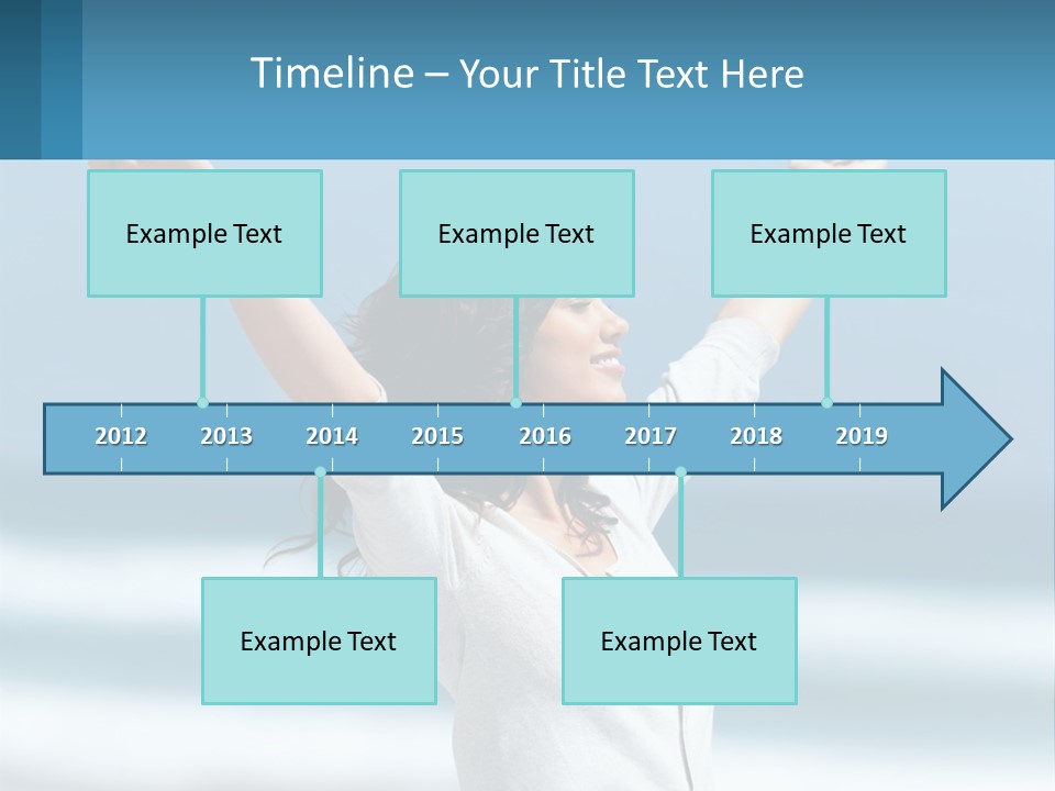 A Woman With Her Arms Up In The Air PowerPoint Template