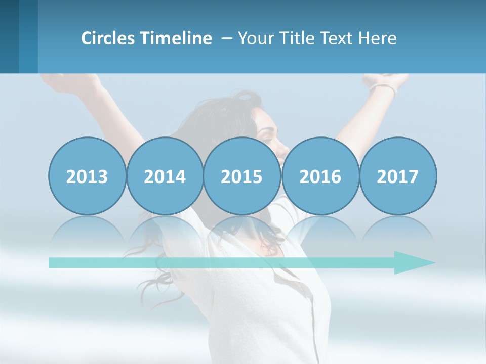 A Woman With Her Arms Up In The Air PowerPoint Template