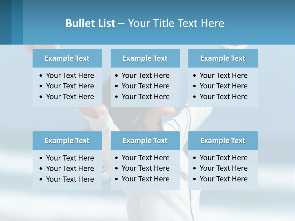 A Woman With Her Arms Up In The Air PowerPoint Template