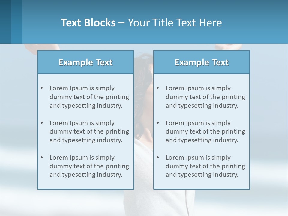 A Woman With Her Arms Up In The Air PowerPoint Template