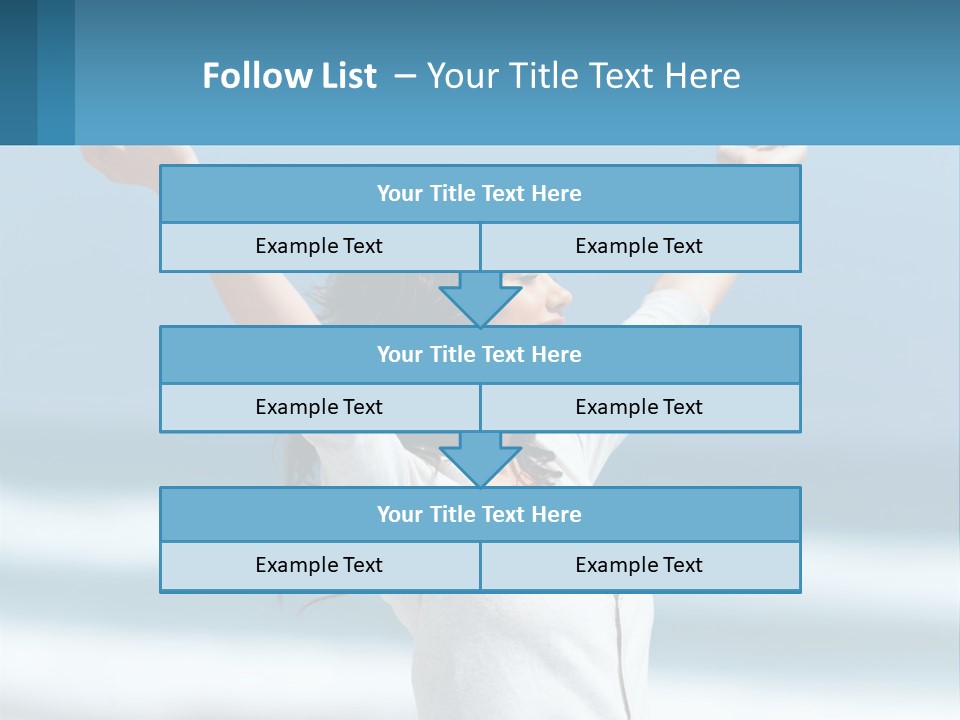 A Woman With Her Arms Up In The Air PowerPoint Template